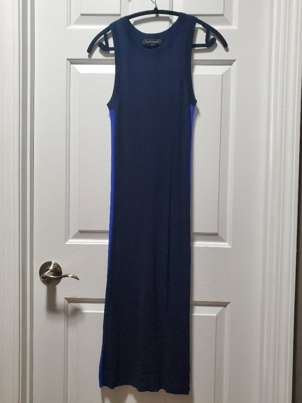 Banana Republic Navy Dress with Blue Side Stripe | Small